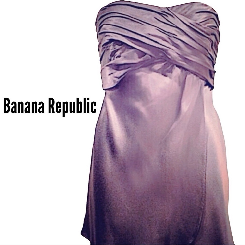 Banana Republic Lilac Strapless Satin Top